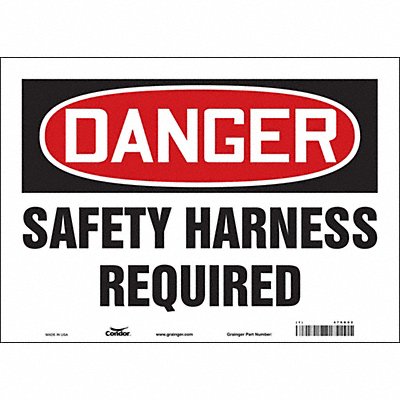 CONDOR 479G02 Safety Sign 10 in x 14 in Vinyl