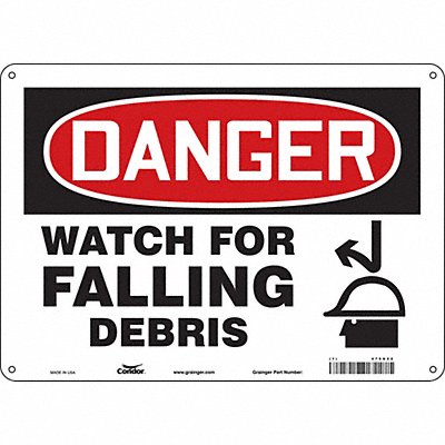 CONDOR 479G22 Safety Sign 10 in x 14 in Aluminum