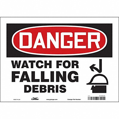 CONDOR 479G26 Safety Sign 10 inx14 in Vinyl