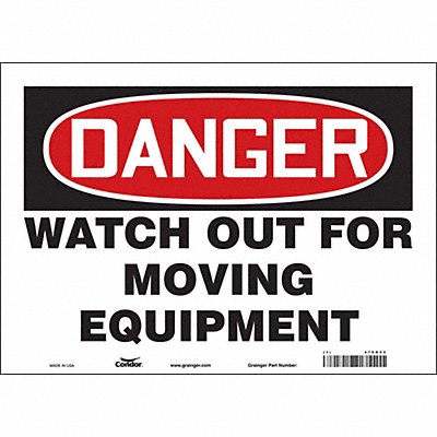 CONDOR 479G43 Safety Sign 10 in x 14 in Vinyl