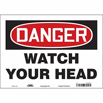 CONDOR 479G50 Safety Sign 10 in x 14 in Vinyl