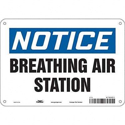 CONDOR 479G51 Safety Sign 7 in x 10 in Aluminum
