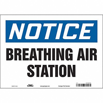 CONDOR 479G56 Safety Sign 10 in x 14 in Vinyl