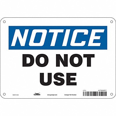 CONDOR 479G57 Safety Sign 7 in x 10 in Aluminum