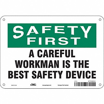 CONDOR 479H04 Safety Sign 7 in x 10 in Polyethylene