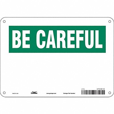 CONDOR 479H15 Safety Sign 7 in x 10 in Aluminum