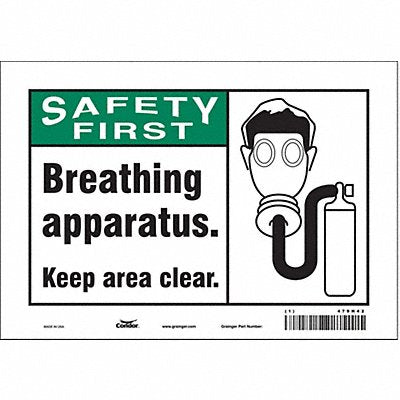 CONDOR 479H42 Safety Sign 7 in x 10 in Vinyl
