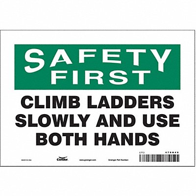 CONDOR 479H49 Safety Sign 7 in x 10 in Vinyl