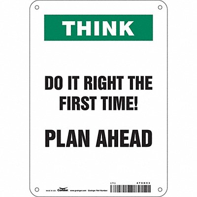 CONDOR 479H53 Safety Sign 10 in x 7 in Polyethylene