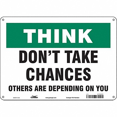 CONDOR 479H58 Safety Sign 10 in x 14 in Aluminum