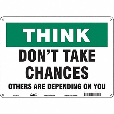 CONDOR 479H61 Safety Sign 10 inx14 in Polyethylene