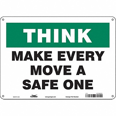 CONDOR 479H94 Safety Sign 10 in x 14 in Polyethylene