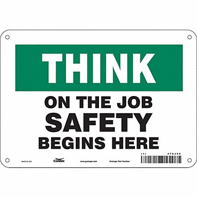 CONDOR 479J05 Safety Sign 7 in x 10 in Aluminum