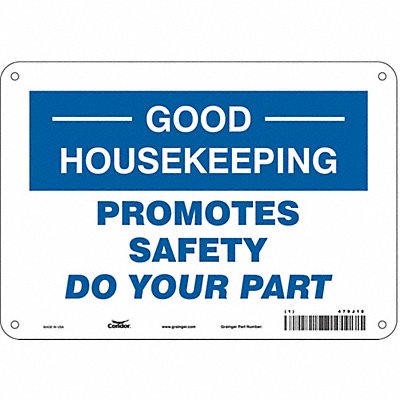 CONDOR 479J18 Safety Sign 7 in x 10 in Aluminum