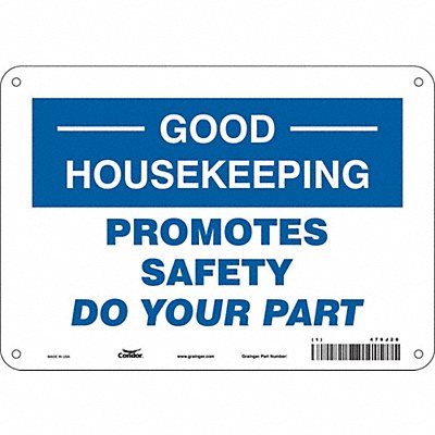 CONDOR 479J20 Safety Sign 7 in x 10 in Polyethylene