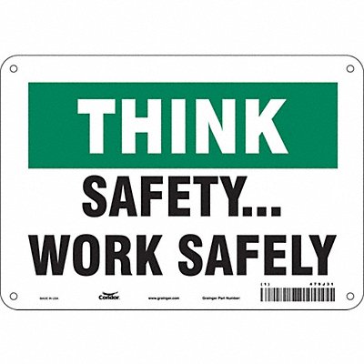 CONDOR 479J31 Safety Sign 7 in x 10 in Aluminum