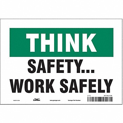 CONDOR 479J35 Safety Sign 7 in x 10 in Vinyl