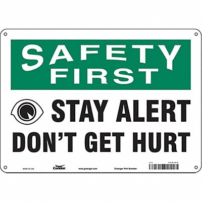 CONDOR 479J44 Safety Sign 10 in x 14 in Aluminum