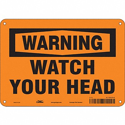 CONDOR 479K06 Safety Sign 7 in x 10 in Aluminum