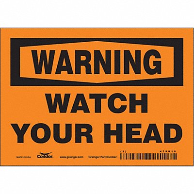 CONDOR 479K10 Safety Sign 5 in x 7 in Vinyl