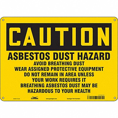 CONDOR 479K32 Safety Sign 10 in x 14 in Polyethylene