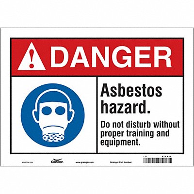 CONDOR 479K66 Safety Sign 10 in x 14 in Vinyl