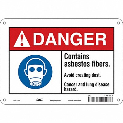 CONDOR 479K72 Safety Sign 7 in x 10 in Vinyl