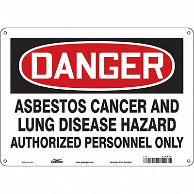 CONDOR 479K78 Safety Sign 10 inx14 in Polyethylene