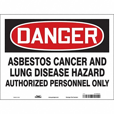 CONDOR 479K82 Safety Sign 18 inx24 in Vinyl
