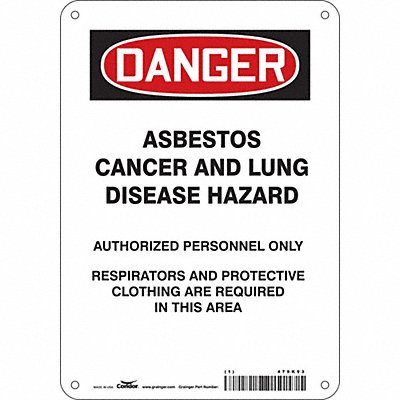 CONDOR 479K93 Safety Sign 10 inx7 in Polyethylene