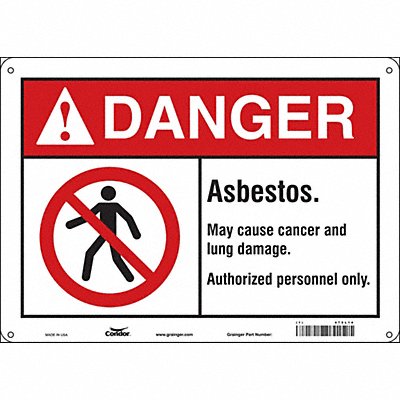 CONDOR 479L14 Safety Sign 10 in x 14 in Aluminum