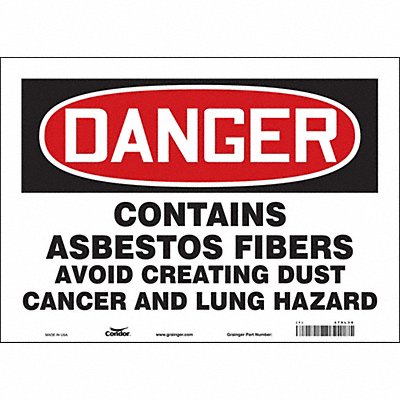 CONDOR 479L38 Safety Sign 10 inx14 in Vinyl