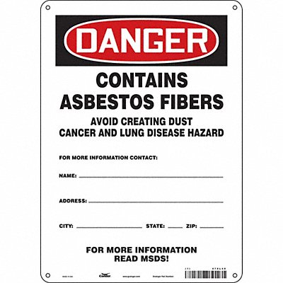 CONDOR 479L40 Safety Sign 14 in x 10 in Aluminum