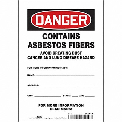 CONDOR 479L43 Safety Sign 10 inx7 in Vinyl