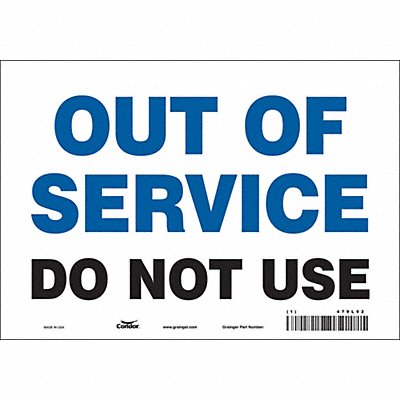 CONDOR 479L92 J8984 Safety Sign 10 inx7 in Magnetic Vinyl