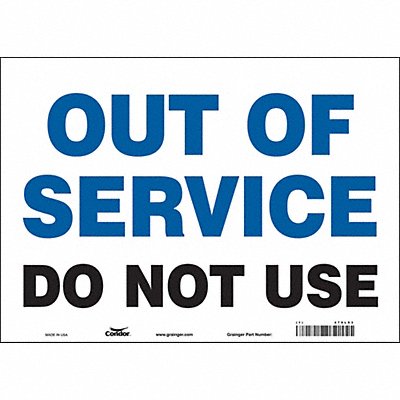 CONDOR 479L93 J8984 Safety Sign 10 inx14 in Magnetic Vinyl