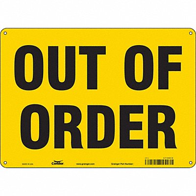 CONDOR 479M06 Safety Sign 10 inx14 in Aluminum