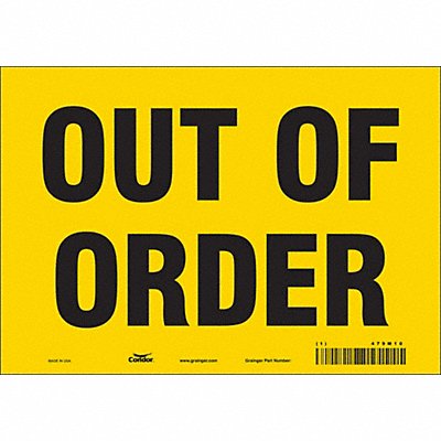 CONDOR 479M10 Safety Sign 7 inx10 in Vinyl