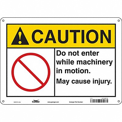 CONDOR 479M19 Safety Sign 10 in x 14 in Aluminum
