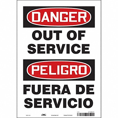 CONDOR 479M47 Safety Sign 14 in x 10 in Vinyl