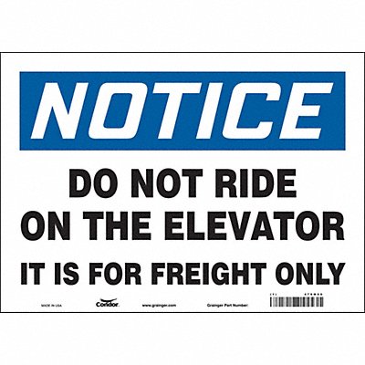 CONDOR 479M60 Safety Sign 10 in x 14 in Vinyl
