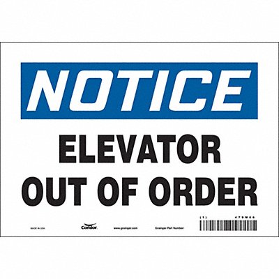 CONDOR 479M66 J9185 Safety Sign 7 inx10 in Vinyl