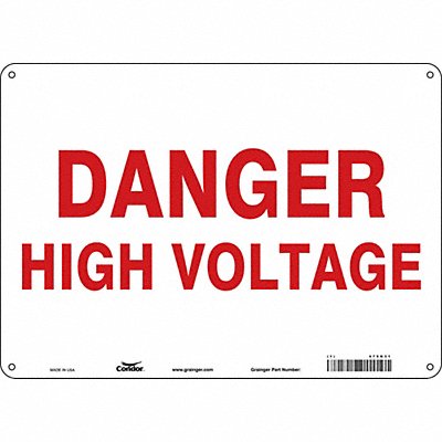 CONDOR 479N31 Safety Sign 10 inx14 in Aluminum