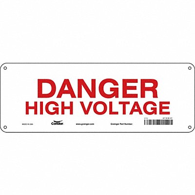 CONDOR 479N37 Safety Sign 5 in x 14 in Aluminum