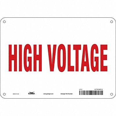 CONDOR 479N54 Safety Sign 7 in x 10 in Aluminum