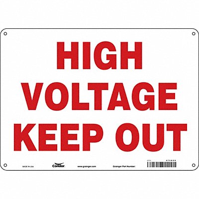 CONDOR 479N69 Safety Sign 10 in x 14 in Aluminum