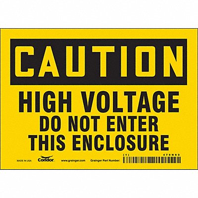 CONDOR 479N90 Safety Sign 5 in x 7 in Vinyl