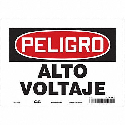 CONDOR 479P14 Safety Sign 7 inx10 in Vinyl