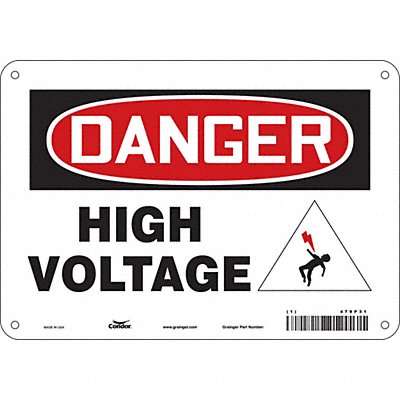 CONDOR 479P31 Safety Sign 7 in x 10 in Aluminum