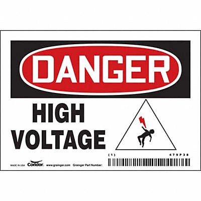 CONDOR 479P38 Safety Sign 3 1/2 inx5 in Vinyl